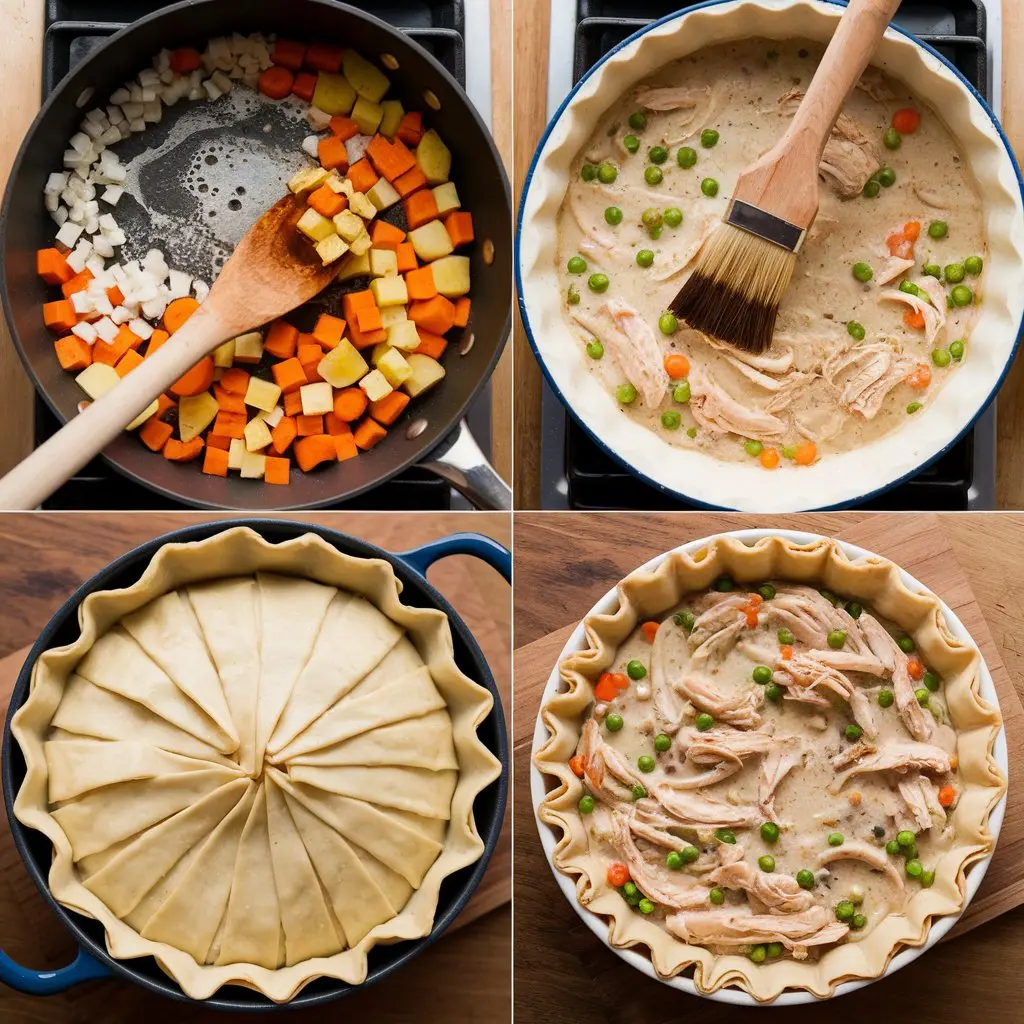 Chicken Pot Pie in Phyllo Pastry