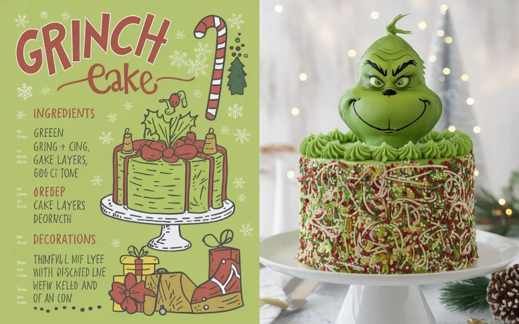 Christmas Grinch Cake, Grinch-themed Cake, Holiday Grinch Cake, Grinch Dessert