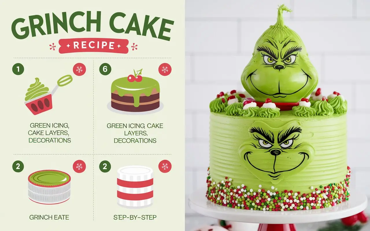 Christmas Grinch Cake, Grinch-themed Cake, Holiday Grinch Cake, Grinch Dessert