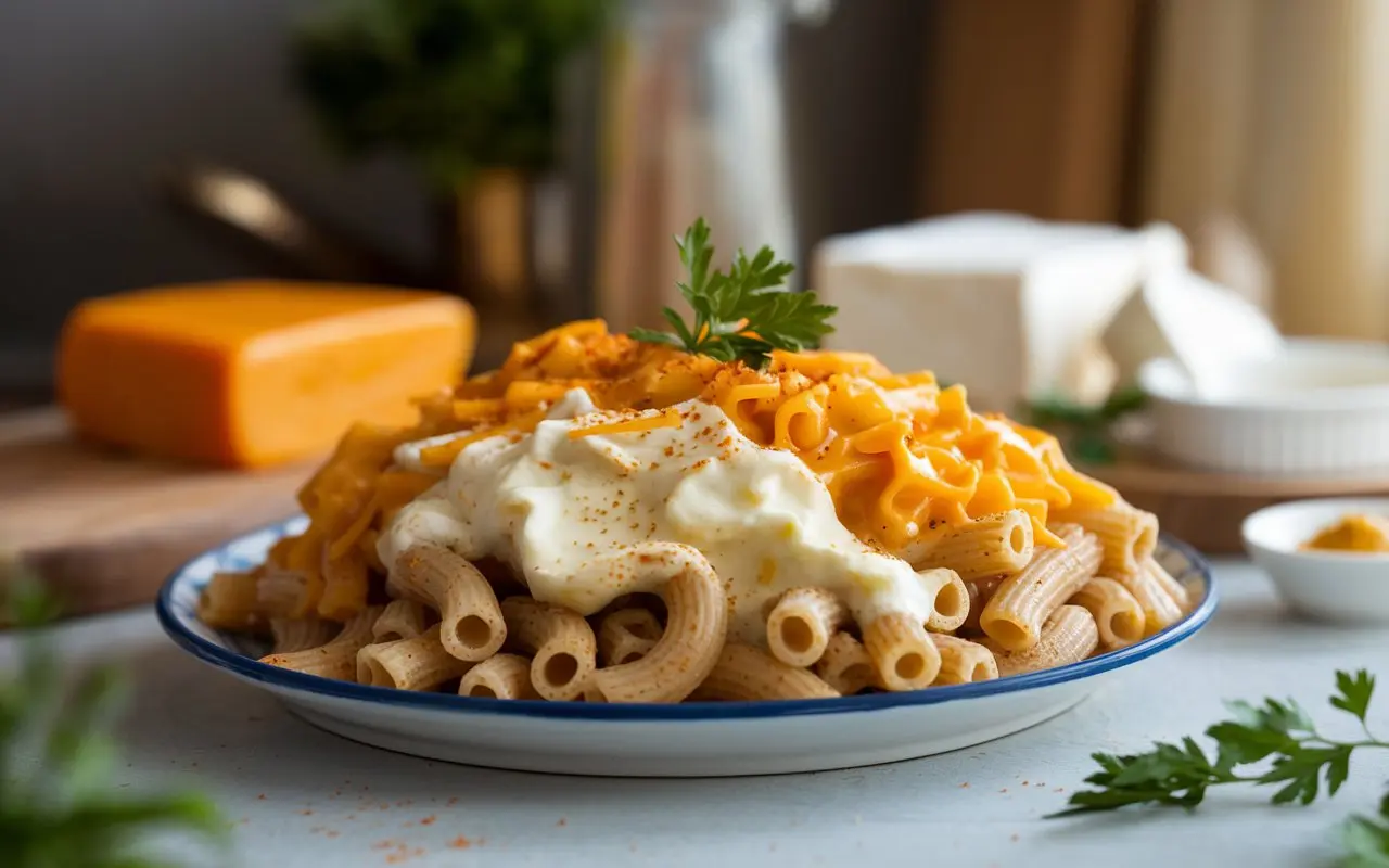 Low-calorie mac and cheese with cream cheese