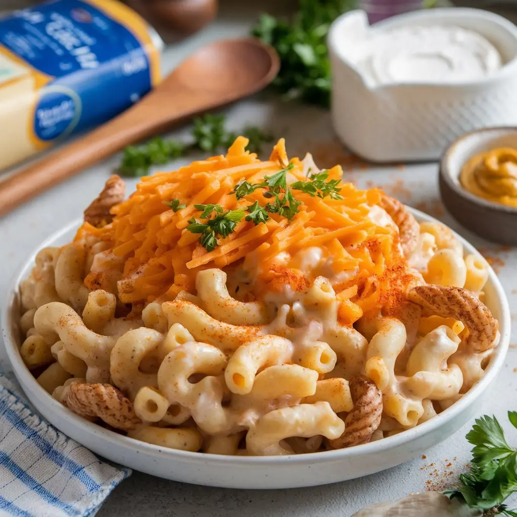 Low-calorie mac and cheese with cream cheese

