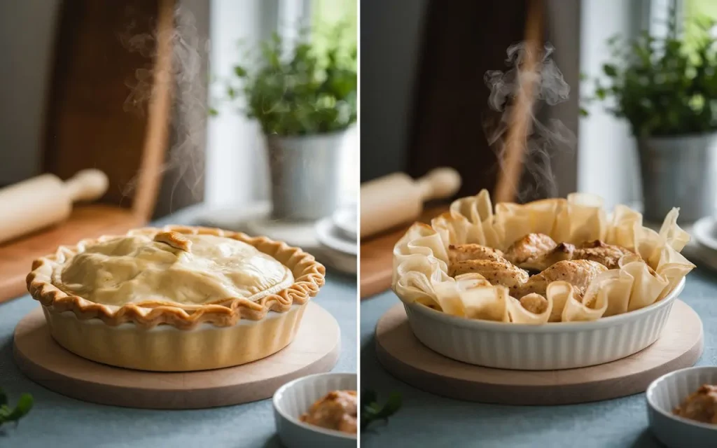 Chicken Pot Pie in Phyllo Pastry