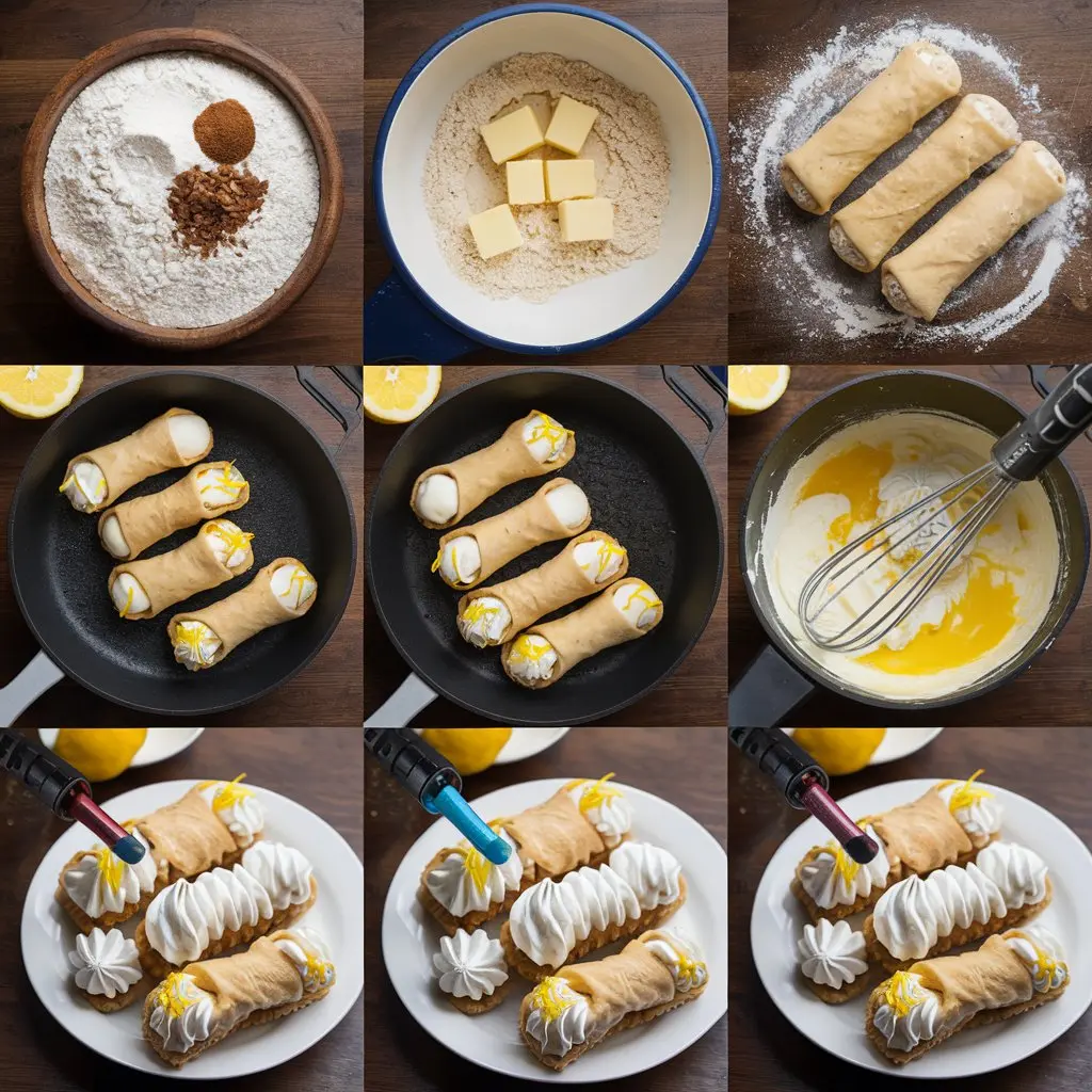 Lemon Meringue Pie Cannoli Recipe: Crispy Shells with Tangy Lemon Filling and Fluffy Meringue