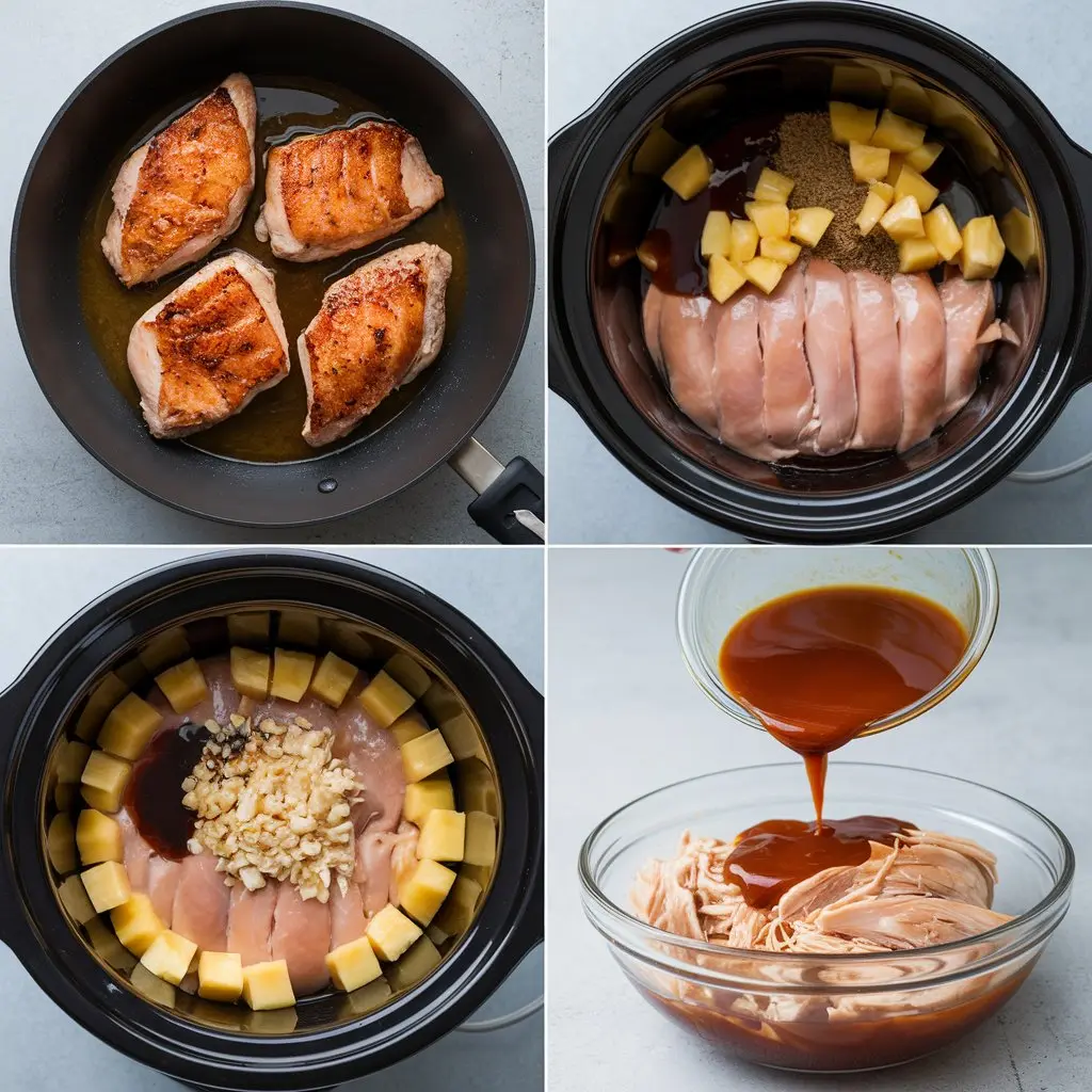 "Sweet Hawaiian Crockpot Chicken: Easy, Flavorful, and Perfect for Family Dinners"