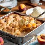 Easy Peach Cobbler Using Cake Mix Recipe | Quick, Delicious & Simple Dessert