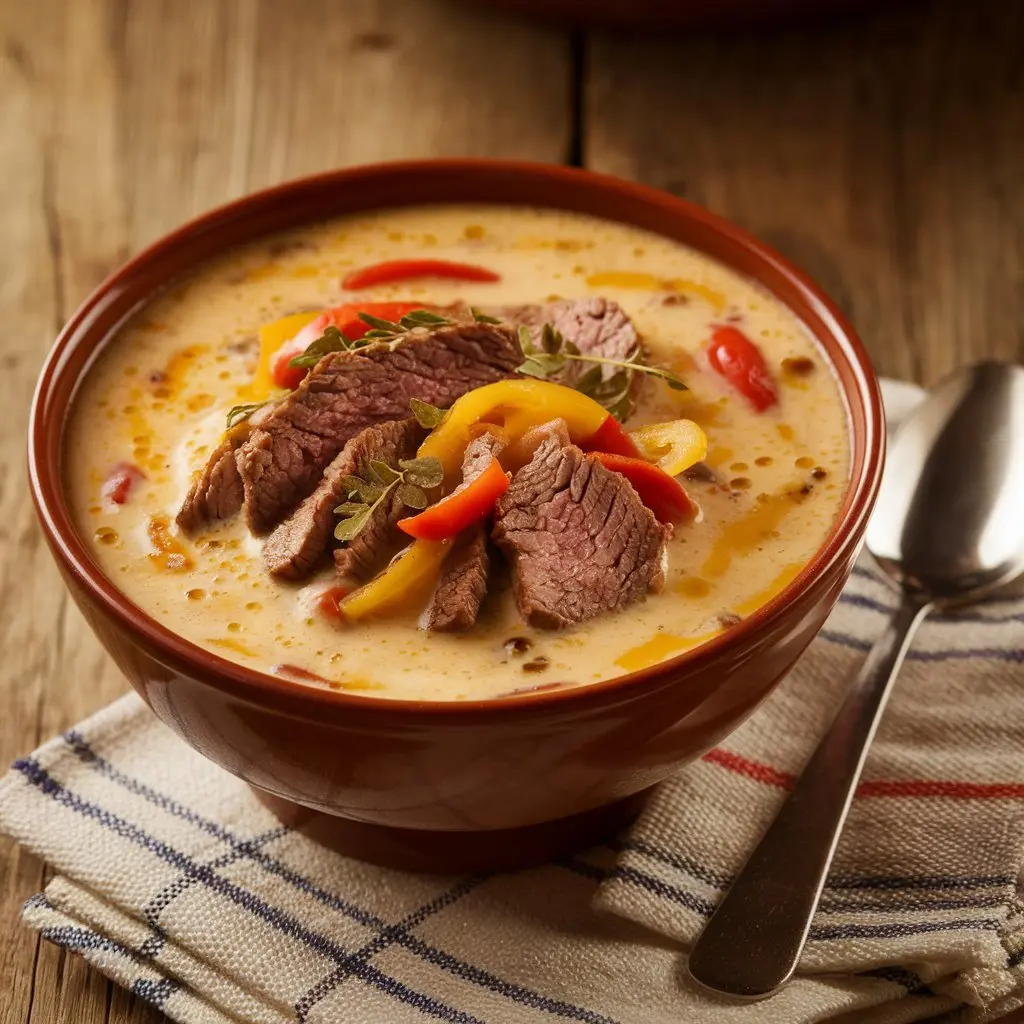 Philly Cheese Steak Soup Recipe | Ultimate Comfort Food with Rich, Cheesy Flavor