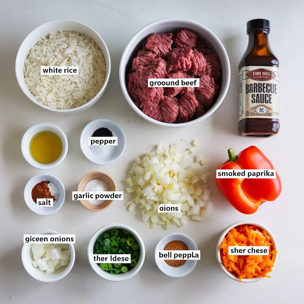 White Rice with Ground Beef and Barbecue Sauce Recipe | Quick & Flavorful Dinner Idea