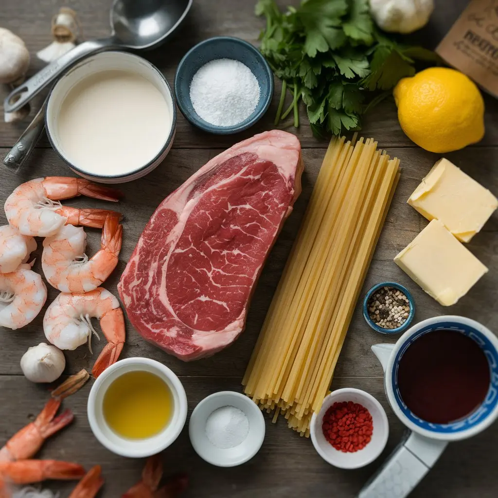 Steak and Shrimp Pasta Delight Recipe | Luxurious, Creamy Dinner Perfect for Any Occasion