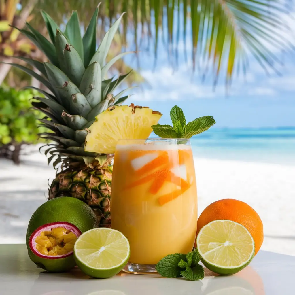 Tropical Drink Recipe, Homemade Paradise Drink, Refreshing Tropical Beverage, Coconut Fruit Drink, Summer Drink Recip