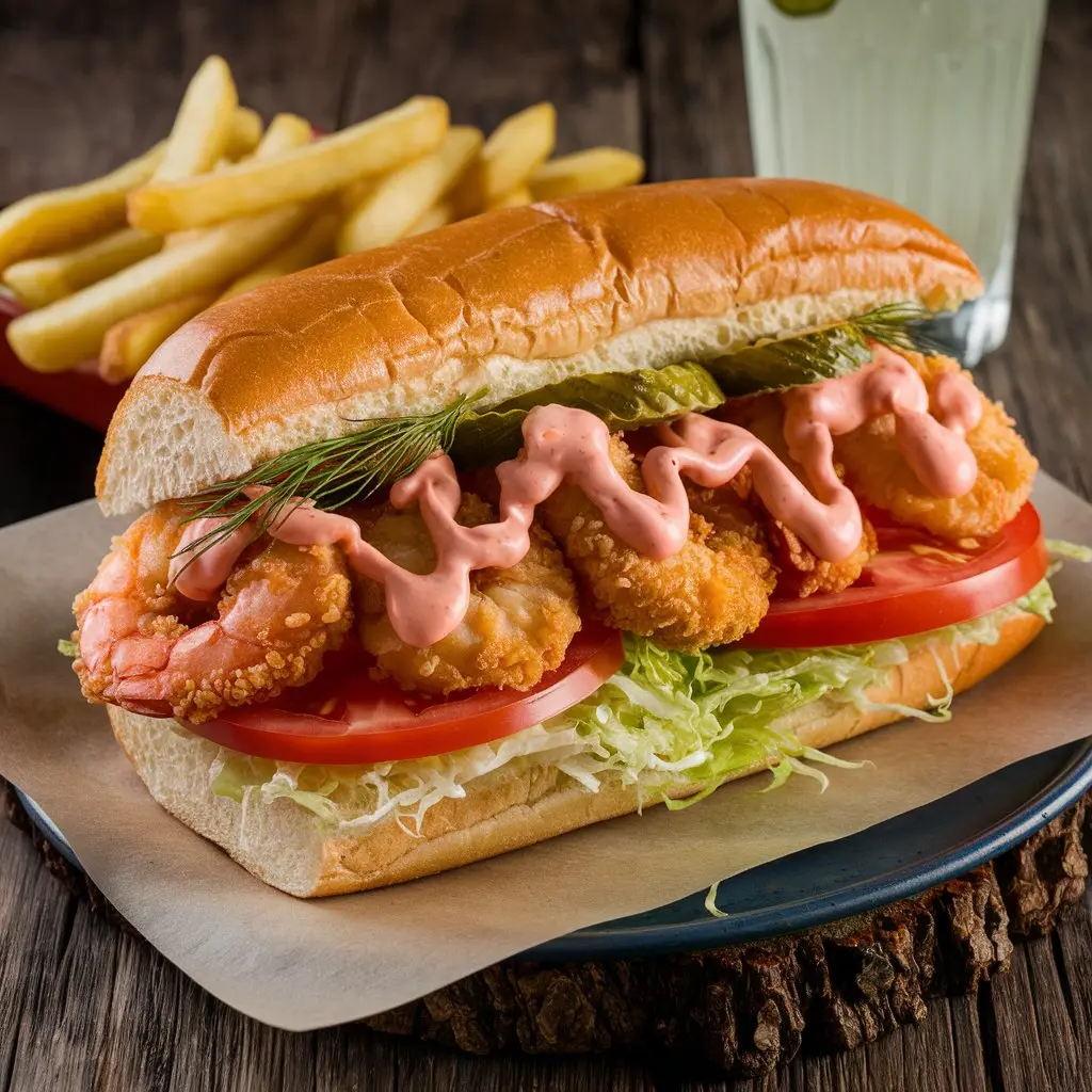 Shrimp Po'Boy Sandwich Recipe – Crispy Fried Shrimp with Remoulade Sauce 🥪🦐